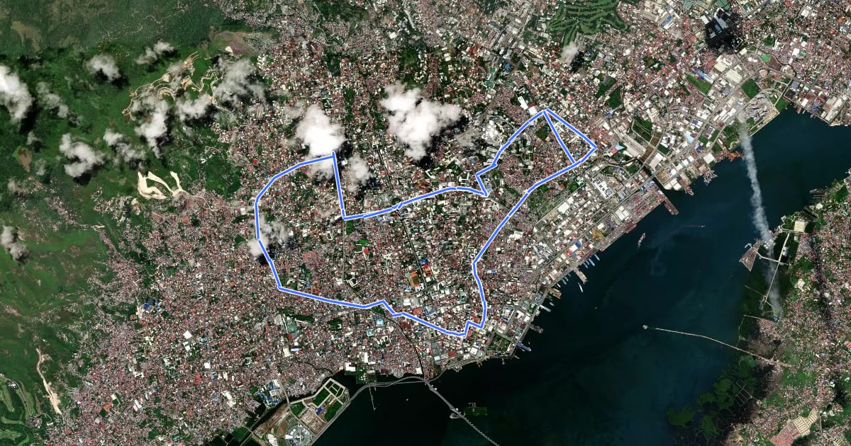 Маршрут Cebu City Center Loop 1 на спутниковом снимке