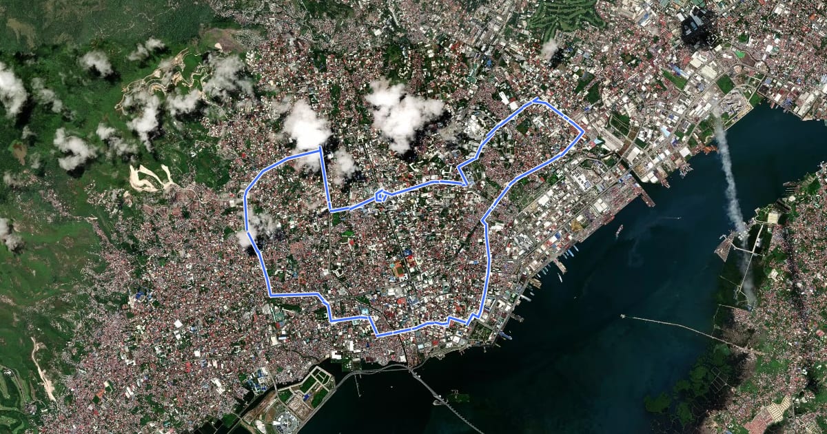 Маршрут Cebu City Center Loop 2 на спутниковом снимке