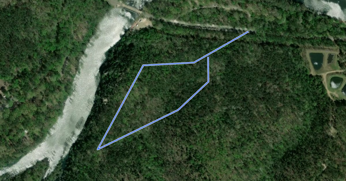 Маршрут Cedar Bluff Trail на спутниковом снимке