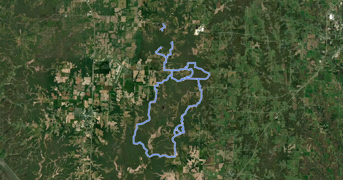 Маршрут Cedar Creek Trail на спутниковом снимке
