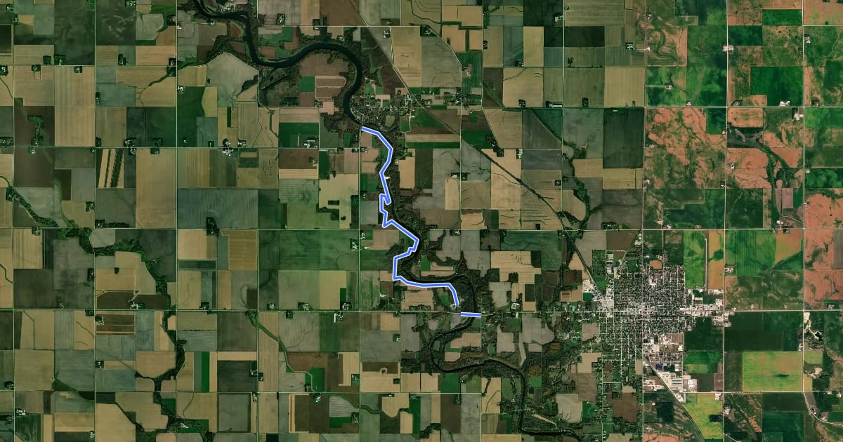 Маршрут Cedar River Greenbelt на спутниковом снимке