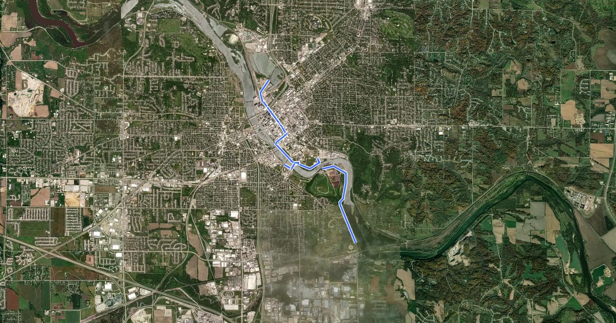 Маршрут Cedar River Trail на спутниковом снимке