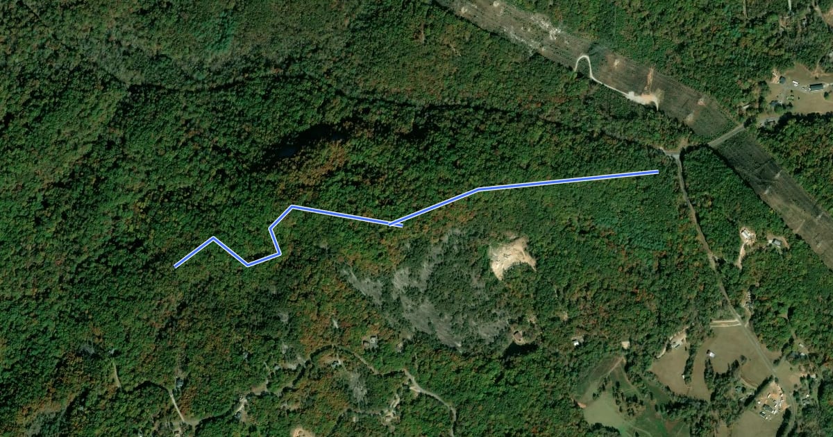 Маршрут Cedar Rock Trail на спутниковом снимке