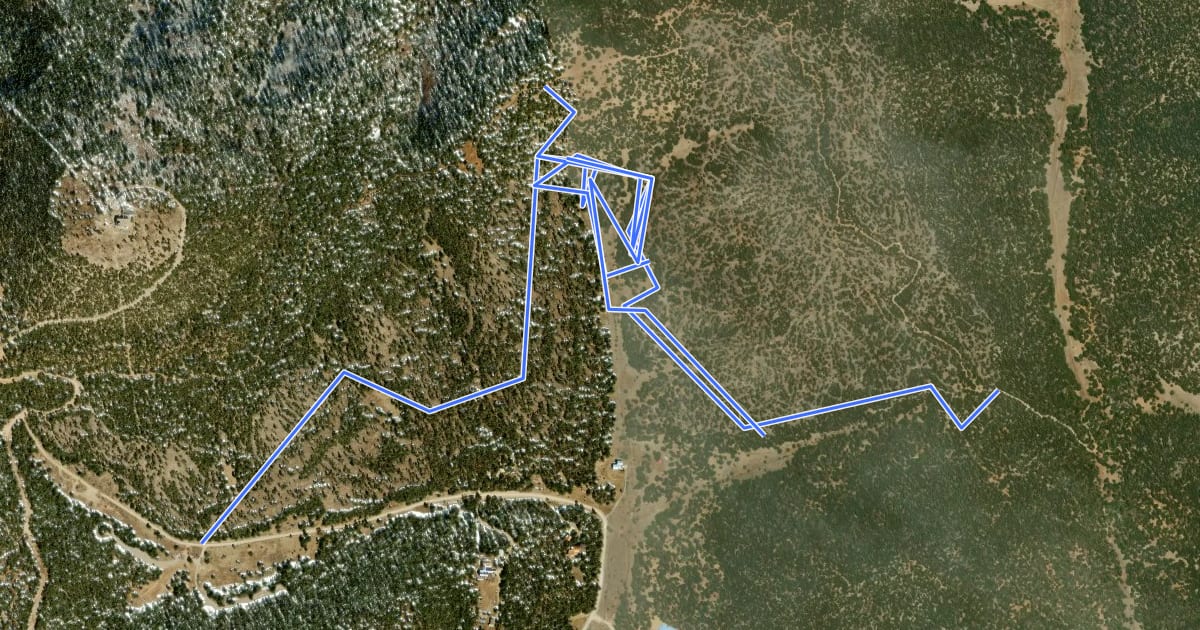 Маршрут Cedro Singletrack Trail на спутниковом снимке