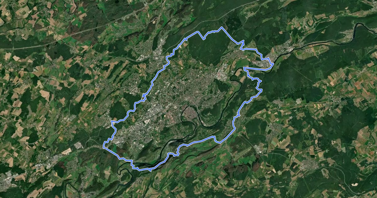 Маршрут Ceinture de Besançon на спутниковом снимке