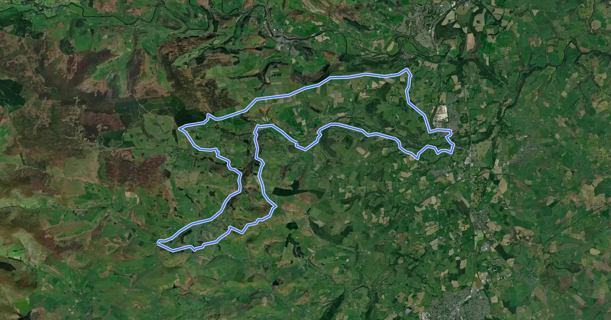 Маршрут Ceirog Cycle Route на спутниковом снимке