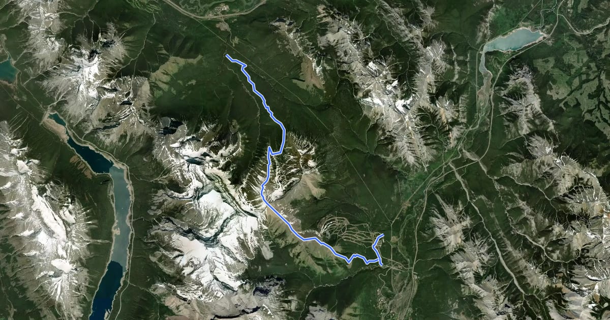 Маршрут Centennial Ridge Trail на спутниковом снимке