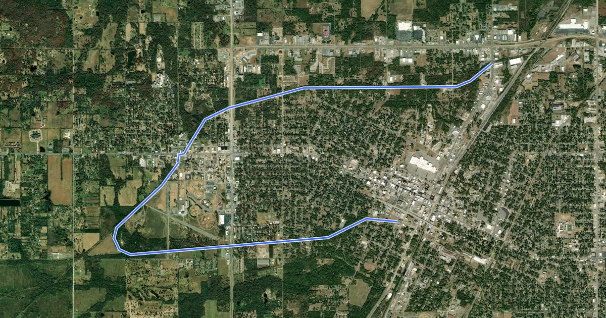 Маршрут Centennial Trail на спутниковом снимке