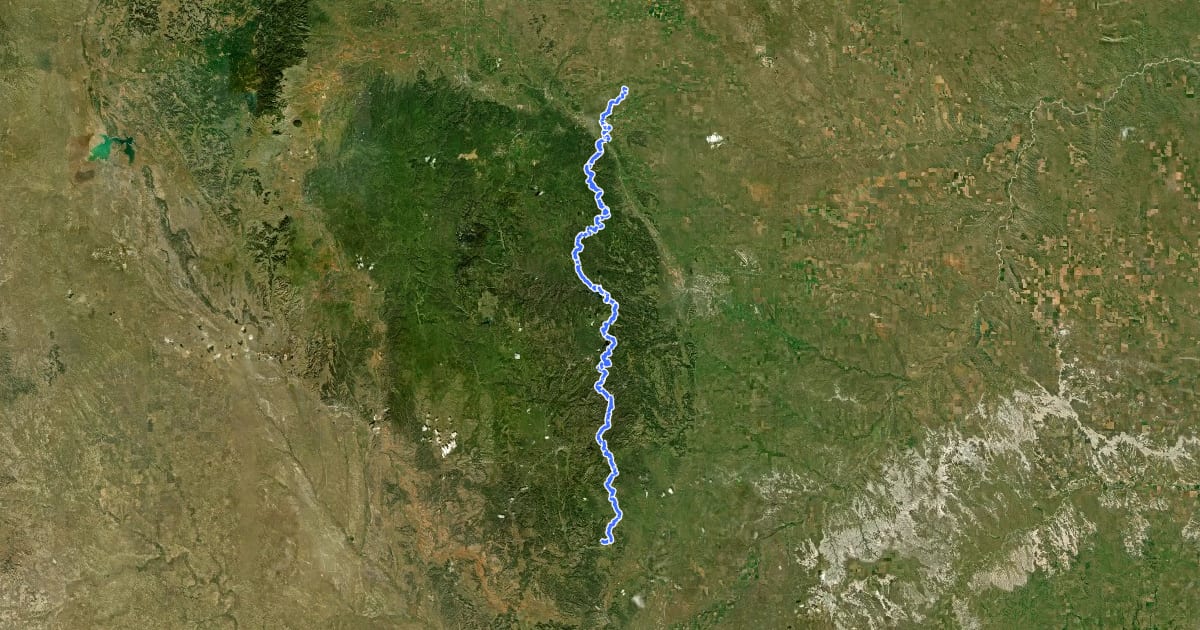 Маршрут Centennial Trail на спутниковом снимке