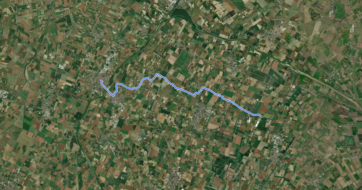 Маршрут Cento Argenta Ravenna на спутниковом снимке