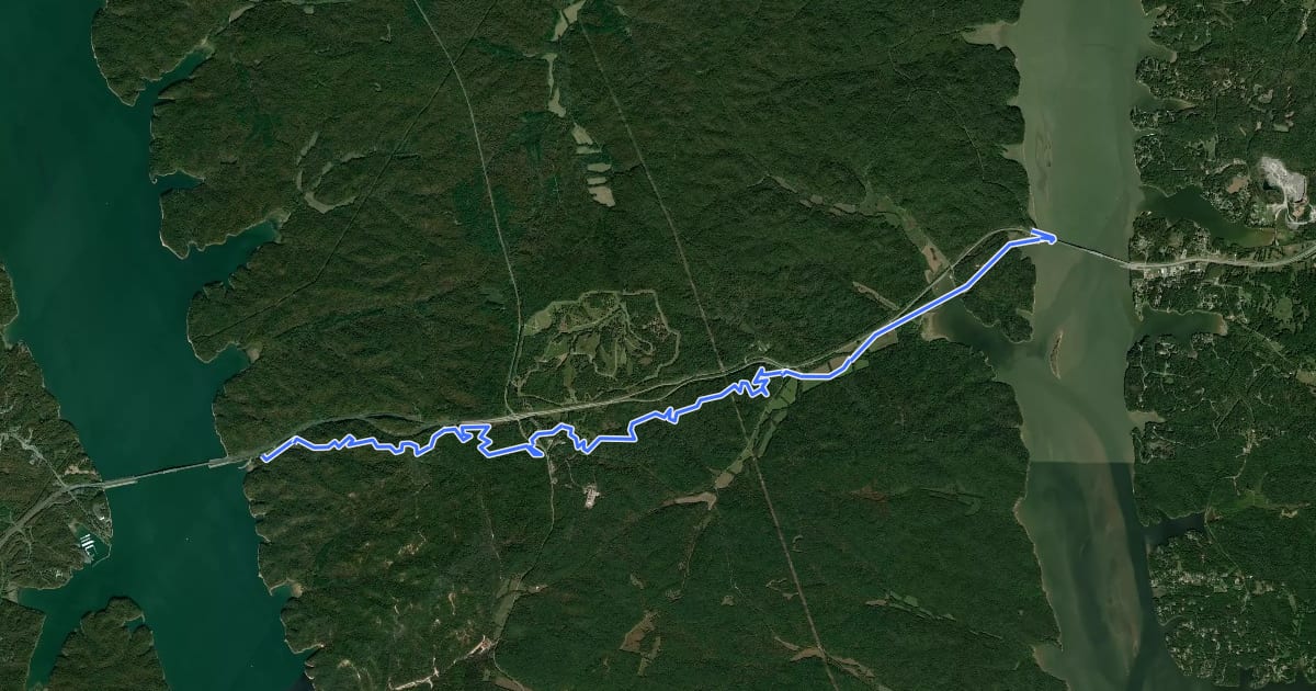 Маршрут Central Hardwoods Scenic Trail на спутниковом снимке