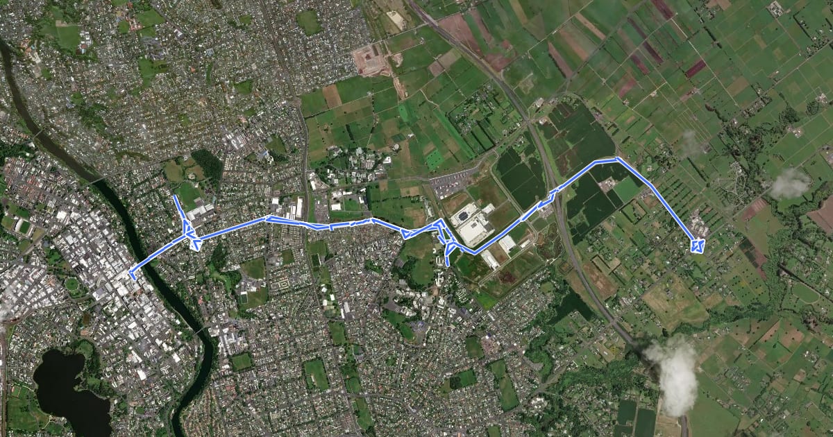Маршрут Central - Newstead via University на спутниковом снимке