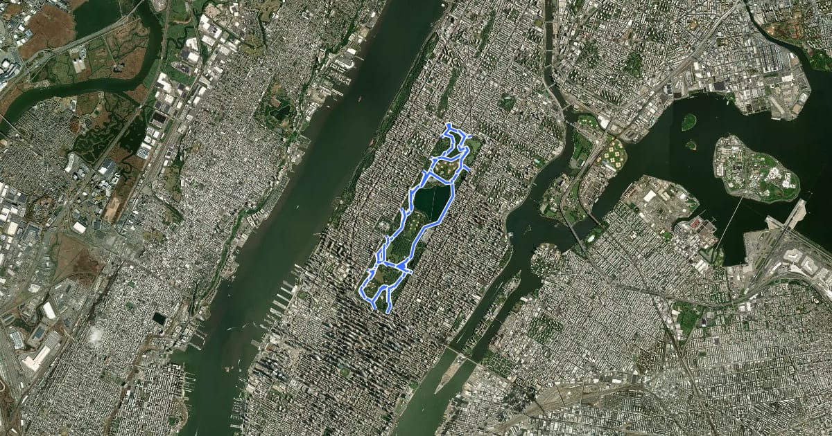 Маршрут Central Park на спутниковом снимке