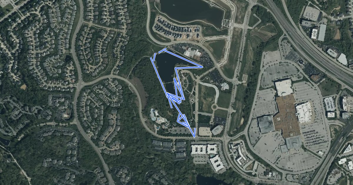 Маршрут Central Park Trail на спутниковом снимке