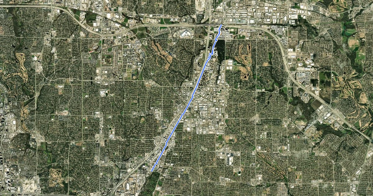 Маршрут Central Trail на спутниковом снимке