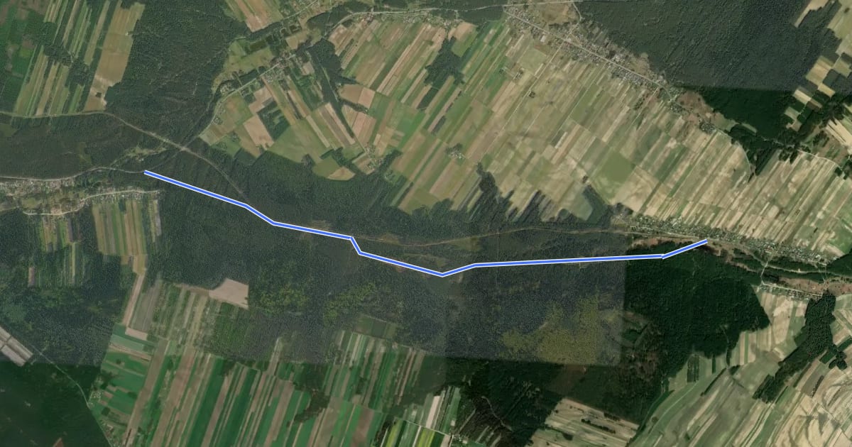 Маршрут Centralny Szlak Rowerowy на спутниковом снимке