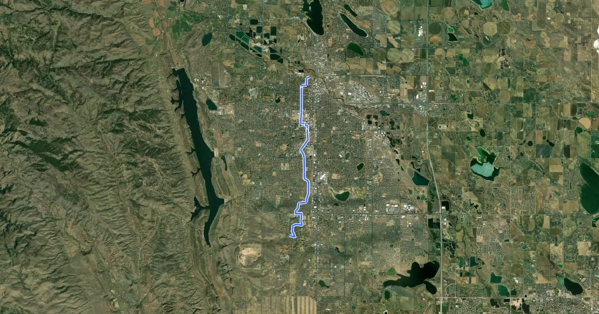 Маршрут Centre Bikeway South на спутниковом снимке