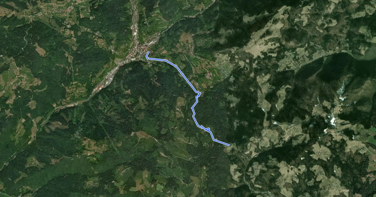 Маршрут Cerkno - Kladje на спутниковом снимке