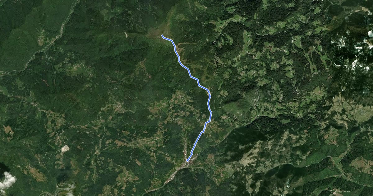 Маршрут Cerkno - Porezen на спутниковом снимке