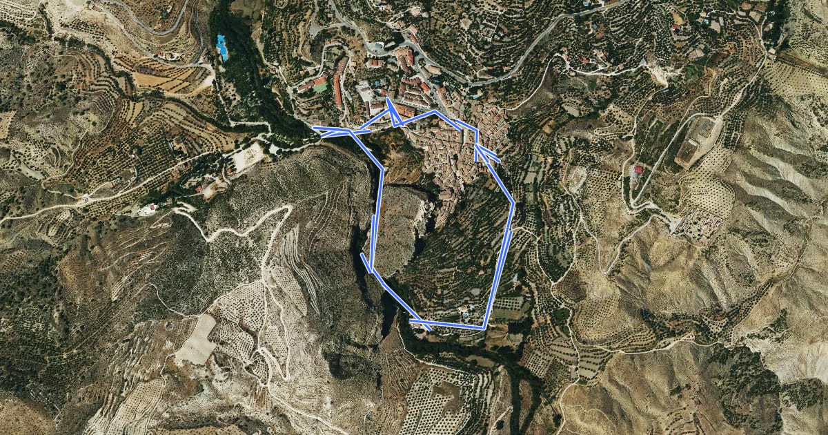 Маршрут Cerrada del río Castril на спутниковом снимке