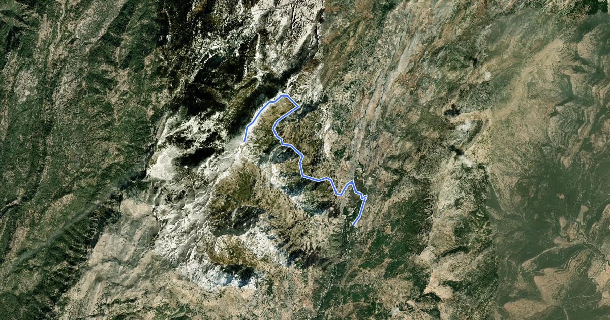 Маршрут Cerro de la Empanada на спутниковом снимке
