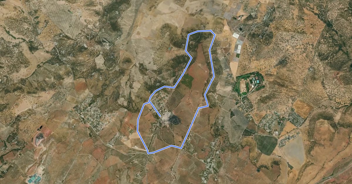 Маршрут Cerro de Las Mancebas на спутниковом снимке