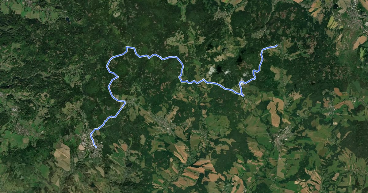 Маршрут Cesta k sousedům - Nový Bor - Lůckendorf на спутниковом снимке