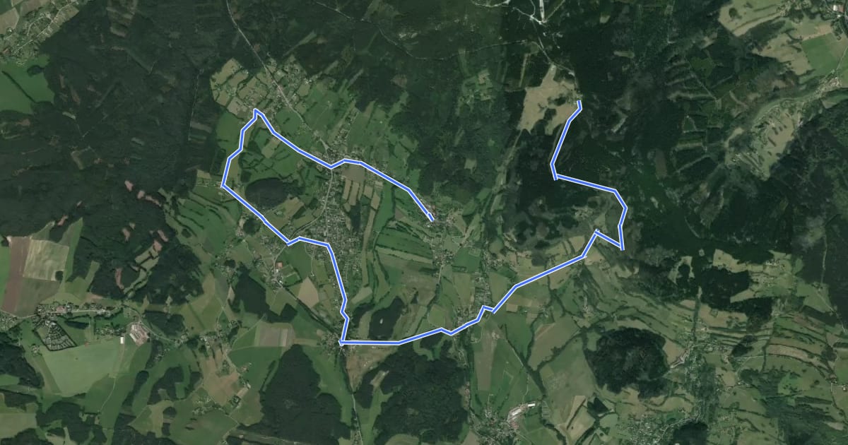 Маршрут Cesta Karoliny Světlé на спутниковом снимке