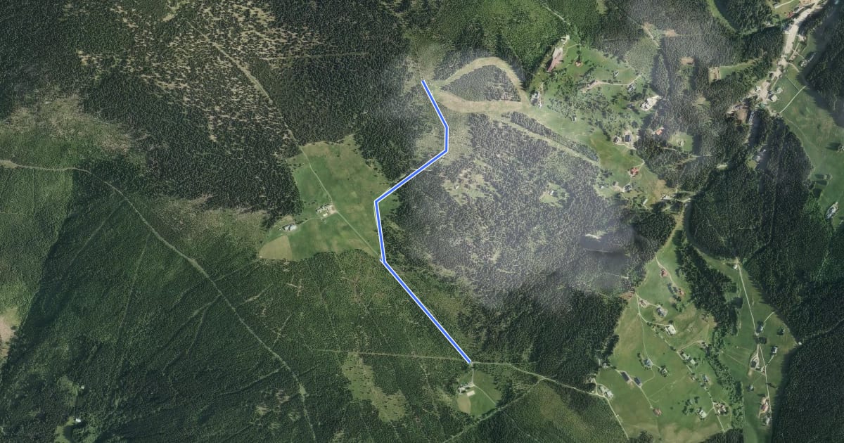 Маршрут cesta na Hnědý vrch на спутниковом снимке