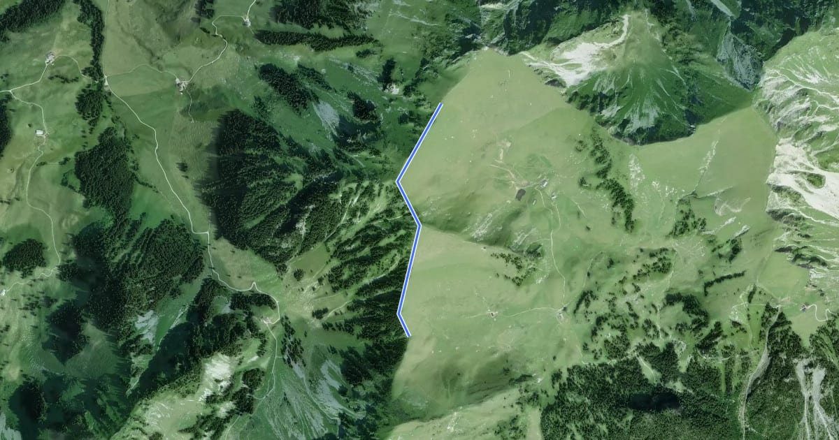Маршрут Chänelpass - Grat на спутниковом снимке