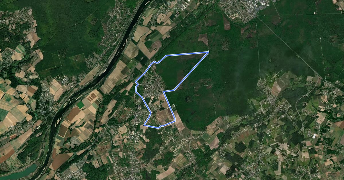 Маршрут Châteaux et forêt на спутниковом снимке