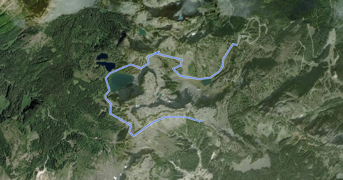 Маршрут Chain Lakes Trail на спутниковом снимке