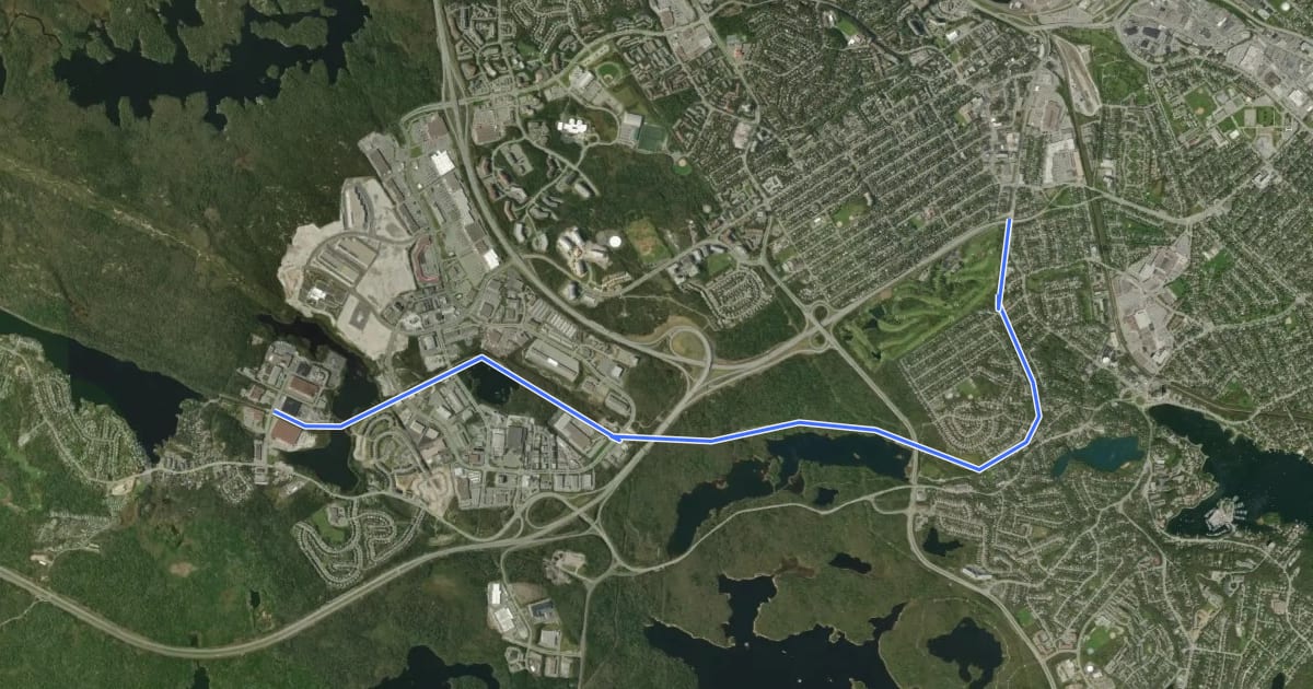 Маршрут Chain of Lakes Trail на спутниковом снимке