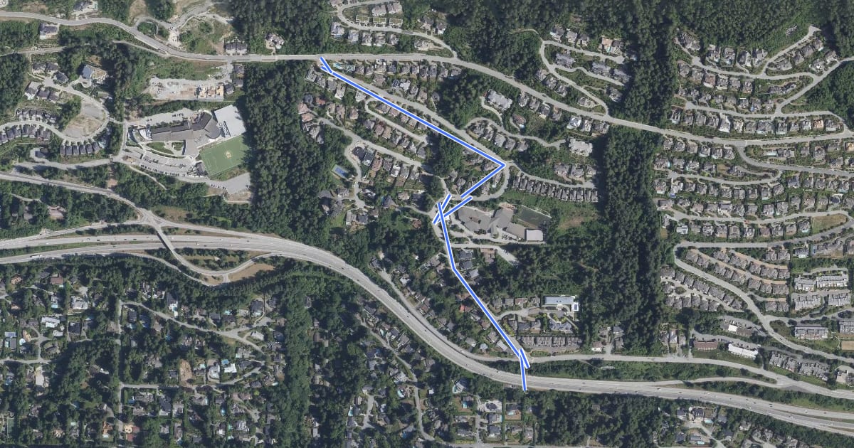 Маршрут Chairlift Rd на спутниковом снимке