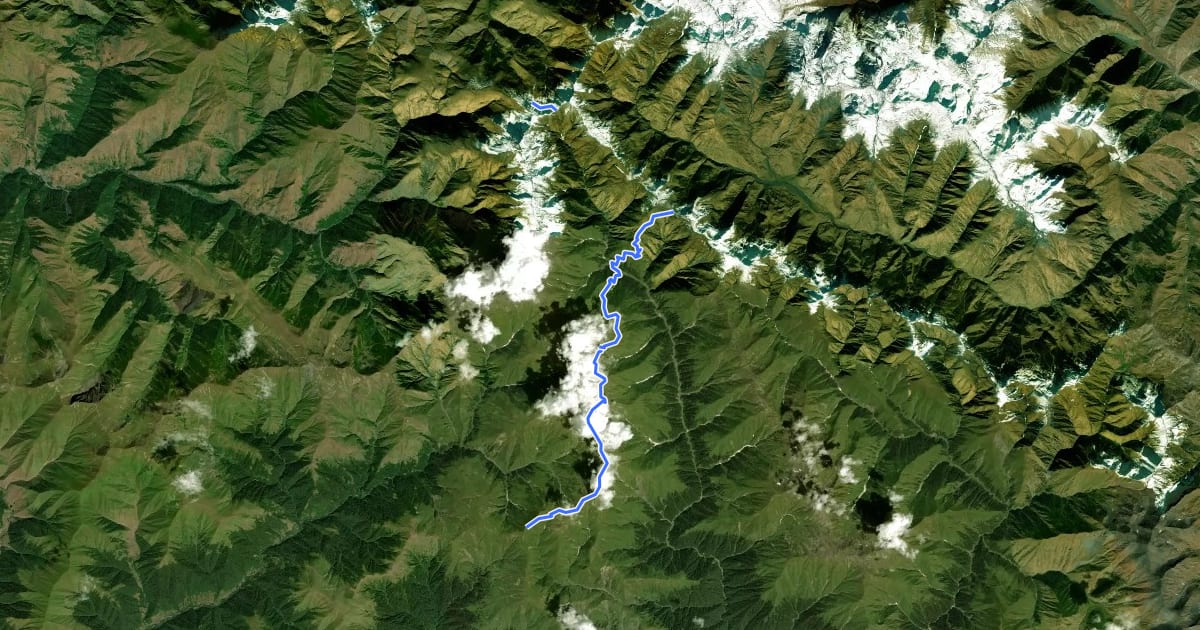 Маршрут Chalakhevi–Dzvibakhevi Trail на спутниковом снимке