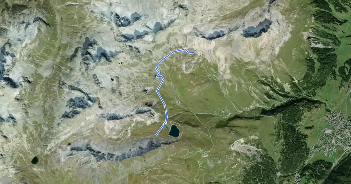 Маршрут Chamanna Saluver Trail на спутниковом снимке