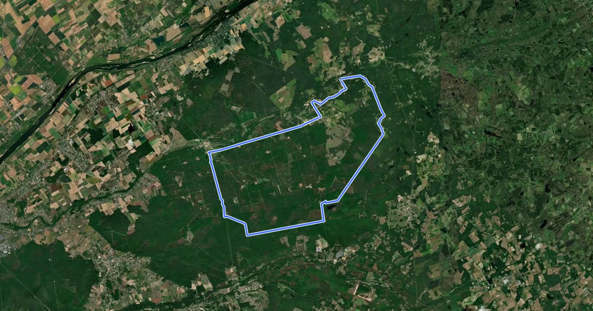 Маршрут Chambord : Domaine Royal на спутниковом снимке