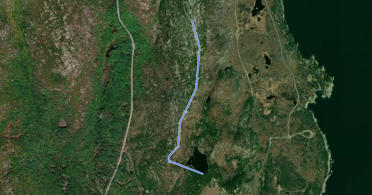 Маршрут Champlain South Ridge Trail на спутниковом снимке