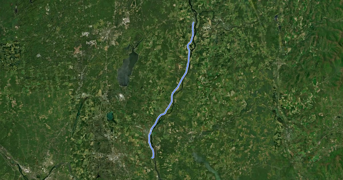Маршрут Champlain Valley Trail (Halfmoon to Schuylerville) на спутниковом снимке