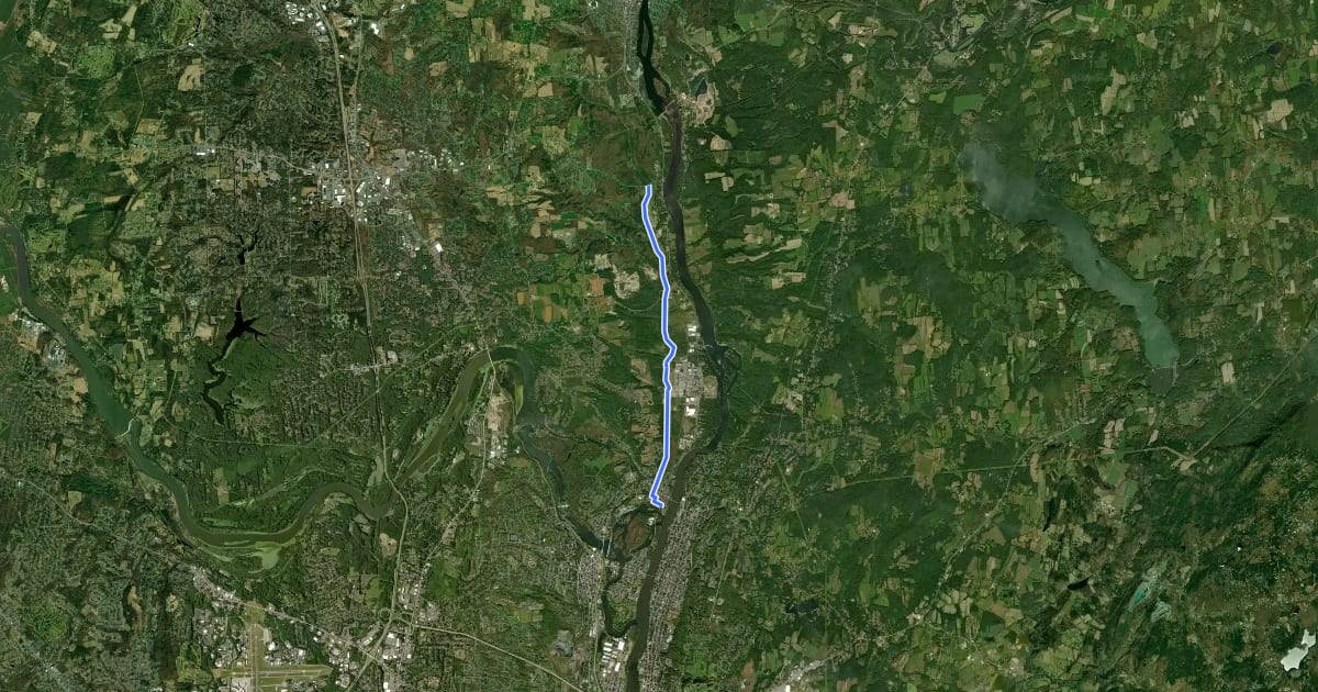 Маршрут Champlain Valley Trail (Peebles Island State Park to Halfmoon) на спутниковом снимке