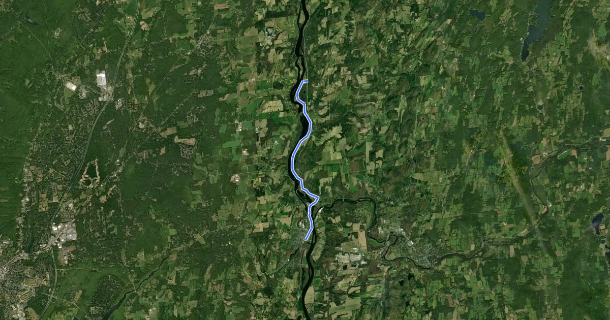 Маршрут Champlain Valley Trail (Schuylerville to Fort Miller) на спутниковом снимке