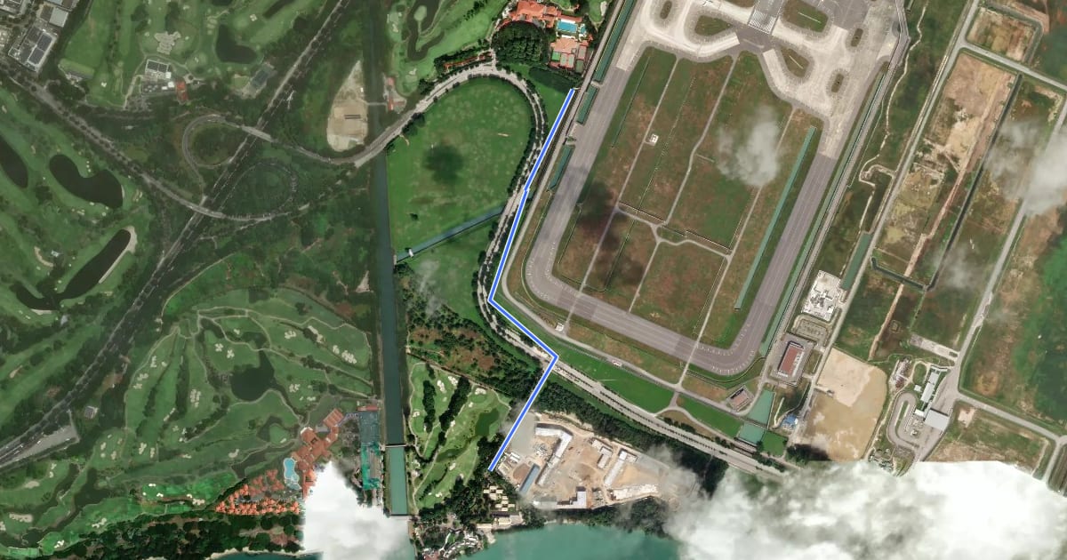 Маршрут Changi Coastal Park Connector Extension на спутниковом снимке