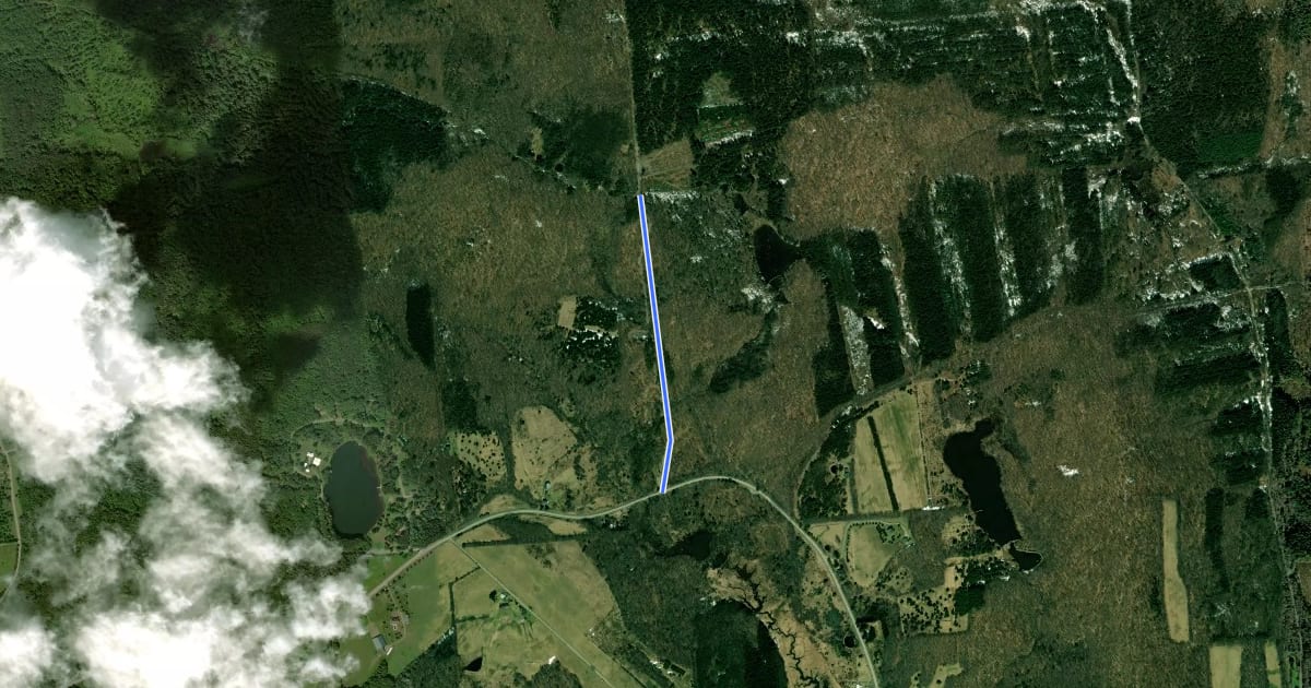 Маршрут Charles Baker - Abrams Road на спутниковом снимке