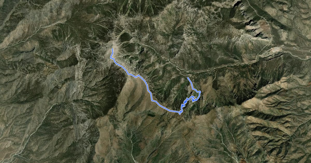 Маршрут Charleston Peak Trail South Loop на спутниковом снимке
