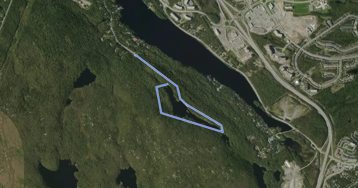 Маршрут Charlies Lake Loop на спутниковом снимке