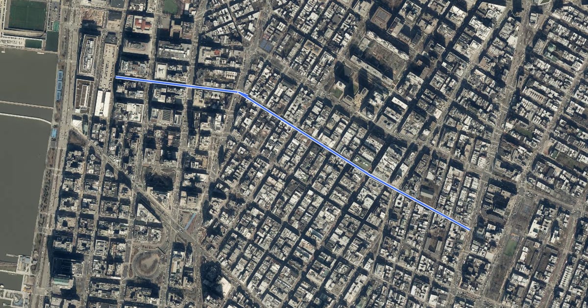 Маршрут Charlton / Prince Street на спутниковом снимке