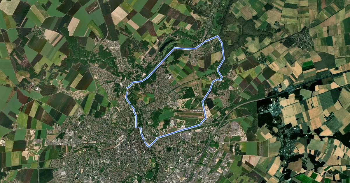 Маршрут Chartres et la Vallée de l'Eure на спутниковом снимке