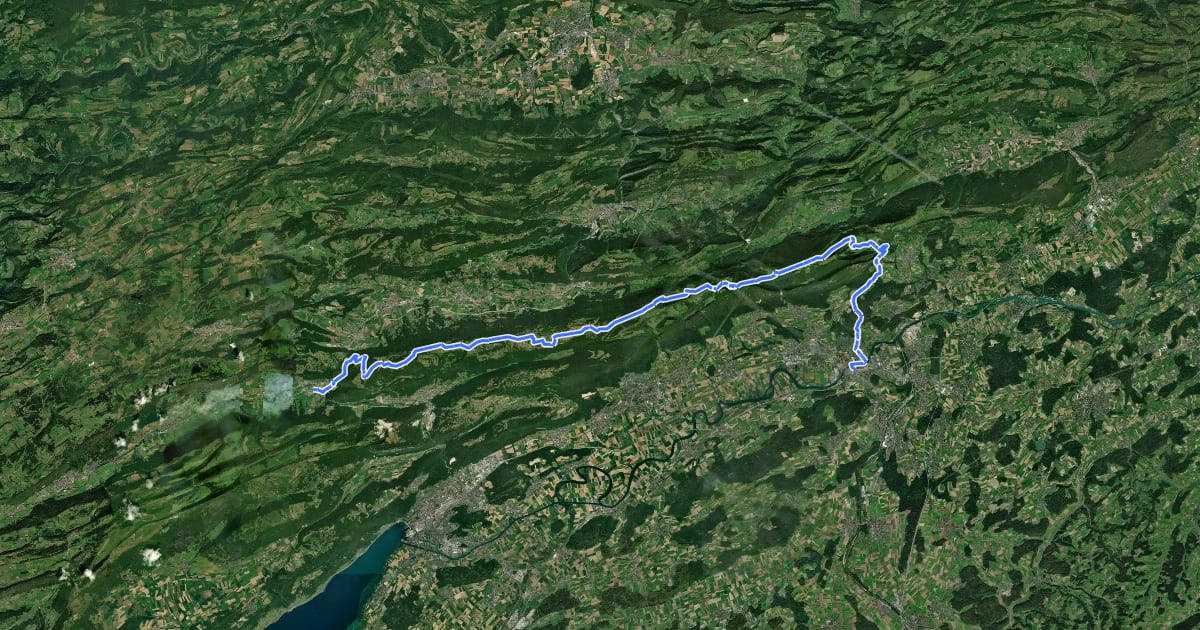 Маршрут Chasseral–Weissenstein Bike - Etappe 2 на спутниковом снимке