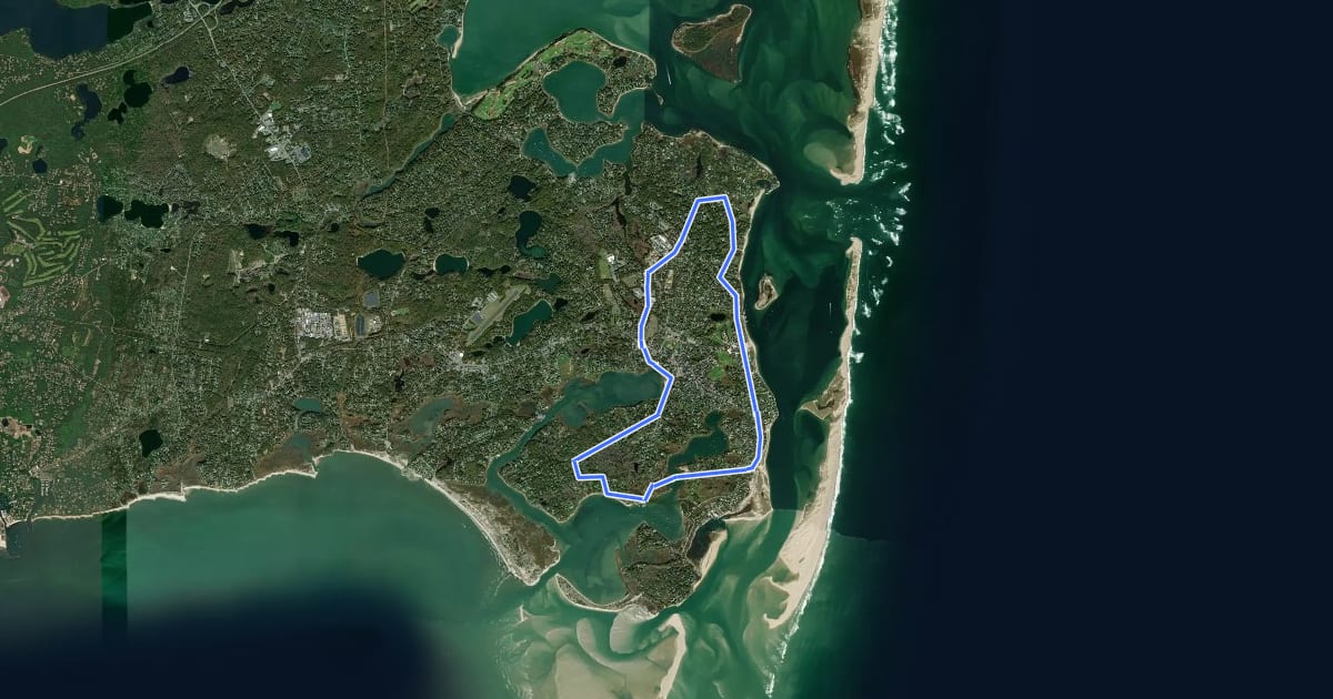 Маршрут Chatham Scenic Bike Route на спутниковом снимке