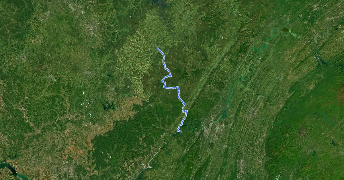Маршрут Chattanooga Connector на спутниковом снимке